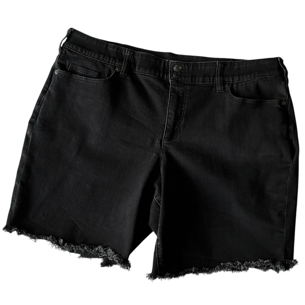 Lands End Mid Rise Straight Denim Stretchy Jean Shorts Women’s 22W